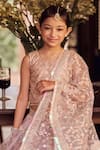 Buy_LASHKARAA_Pink Silk Embroidery Floral Zari Lehenga Set_Online_at_Aza_Fashions