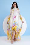 Buy_Mandira Wirk_Multi Color Chiffon Floral High Pattern Maxi Dress_at_Aza_Fashions