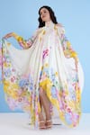 Mandira Wirk_Multi Color Chiffon Floral High Pattern Maxi Dress_Online_at_Aza_Fashions