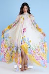 Buy_Mandira Wirk_Multi Color Chiffon Floral High Pattern Maxi Dress_Online_at_Aza_Fashions