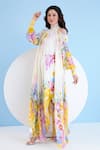 Shop_Mandira Wirk_Multi Color Chiffon Floral High Pattern Maxi Dress_Online_at_Aza_Fashions