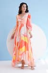 Buy_Mandira Wirk_Multi Color Chiffon Printed Golden Ratio Plunge V Maxi Dress _Online_at_Aza_Fashions