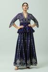 Jayanti Reddy_Purple Chanderi Hand Embroidery Floral Sharara  _Online_at_Aza_Fashions
