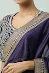 Shop_JAYANTI REDDY_Purple Kora Dupion Hand Embroidered Border Geometric Saree _Online_at_Aza_Fashions