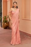 Buy_Chhavvi Aggarwal_Pink Georgette Embroidery Sequin Sharara Saree With Corset Blouse _Online_at_Aza_Fashions