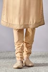 Buy_Tarun Tahiliani_Gold Tussar Viscose Slub Embroidered Zari Zardozi Kurta Set _Online_at_Aza_Fashions