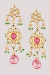Buy_ChhavI'S Jewels_Multi Color Diamonds, Stones Kundan And Polki Embellished Layered Jewellery Set _Online_at_Aza_Fashions