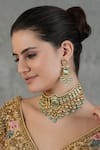 ChhavI'S Jewels_Green Pearls, Stones Dewy Bloom Kundan And Polki Studded Jewellery Set _at_Aza_Fashions