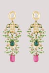 Buy_Chhavi's Jewels_Multi Color Kundan Amira Fleur And Polki Studded Jewellery Set _Online_at_Aza_Fashions