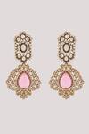 Buy_Chhavi's Jewels_Pink Rose Quartz Damask Embellished Jewellery Set _Online_at_Aza_Fashions