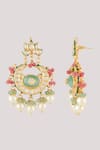 Shop_Chhavi's Jewels_Multi Color Kundan Celinda Bloom And Polki Studded Jewellery Set_Online_at_Aza_Fashions