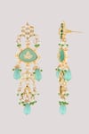 Shop_Chhavi's Jewels_Green Kundan Azure Fleur And Polki Studded Jewellery Set _Online_at_Aza_Fashions