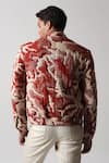 Shop_Countrymade_Brown Melange Cotton Hand Quilted Abstract Shadow Camo Bomber Jacket _at_Aza_Fashions
