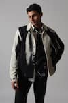 Buy_Countrymade_Grey Double Cloth Cotton Printed Brush Strokes Texture Shadow Jacket _Online_at_Aza_Fashions