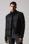 Buy_Countrymade_Black Cotton Checkered Coma Pattern Jacket _at_Aza_Fashions
