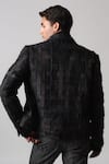 Shop_Countrymade_Black Cotton Checkered Coma Pattern Jacket _at_Aza_Fashions