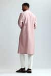 Shop_Countrymade_Pink Chanderi Embroidered Thread Shadow Block Kurta And Pant Set _at_Aza_Fashions
