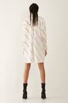 Shop_Son Of A Noble Snob_Off White Cotton Satin Collared Ruby Stripe Print Shirt Dress _at_Aza_Fashions