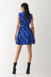 Shop_Son Of A Noble Snob_Blue Cotton Satin Collared Cici Bias Print Dress _at_Aza_Fashions