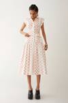Buy_Son Of A Noble Snob_Off White Cotton Satin Collared Agnes Hopscotch Print Dress _at_Aza_Fashions