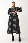 Buy_Son Of A Noble Snob_Black Cotton Satin Collared Blair Printed Dress _at_Aza_Fashions