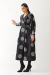 Son Of A Noble Snob_Black Cotton Satin Collared Blair Printed Dress _Online_at_Aza_Fashions