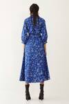 Shop_Son Of A Noble Snob_Blue Cotton Satin Collared Bonie Void Print Dress _at_Aza_Fashions