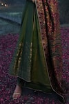 Safaa_Green Vegan Silk Woven Floral Round The Duha Anarkali Set _Online_at_Aza_Fashions