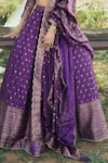 Shop_Safaa_Purple Vegan Silk Woven Floral Booti The Minara Blouse Lehenga Set _Online_at_Aza_Fashions