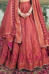 Safaa_Magenta Vegan Silk Woven Chikankari The Qalb And Thread Lehenga Set _Online_at_Aza_Fashions