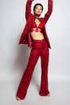 Buy_Nirmooha_Red Embellished Pant _Online_at_Aza_Fashions