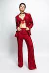 Nirmooha_Red Embellished Pant _at_Aza_Fashions