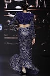 Shop_Itrh_Blue Net Embellished Crystal Akhenaten Blouse And Fish-cut Lehenga Set _at_Aza_Fashions