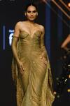 Itrh_Gold Net Embellished Crystal Sweetheart Raquel Ruched Gown _at_Aza_Fashions