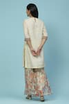 Shop_Aarke Ritu Kumar_White Kota Doria Embroidery Zari Thread Round Shahaab Floral Yoke Kurta Set _at_Aza_Fashions