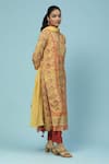 Buy_Aarke Ritu Kumar_Yellow Cotton Voile Printed Floral Jaal Notched Vamika Kurta Pant Set _Online_at_Aza_Fashions