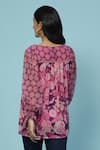 Shop_Aarke Ritu Kumar_Purple Recycle Chiffon Print Suzy Botanic Round Neck Top With Camisole _at_Aza_Fashions