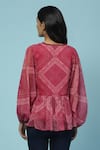 Shop_Aarke Ritu Kumar_Pink Recycle Chiffon Print Sitashi V Neck Top With Camisole _at_Aza_Fashions