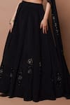 Buy_Ahi Clothing_Black Natural Crepe Musk Bloom Cutwork Embellished Lehenga With Blouse_Online_at_Aza_Fashions