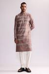 Buy_Countrymade_Pink Chanderi Embroidery Trail Dust Kurta With Pant _at_Aza_Fashions