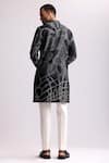 Shop_Countrymade_Black Silk Printed Abstract Normandy Dot Kurta_at_Aza_Fashions