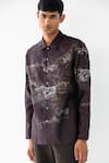 Countrymade_Multi Color Silk Printed Abstract Dunkirk Shirt_Online_at_Aza_Fashions