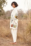 Shop_Kharakapas_Off White Cotton Mul Printed Floral Pahadi Shirt And Salwar Pant Set  _at_Aza_Fashions