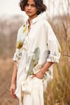 Kharakapas_Off White Cotton Mul Printed Floral Pahadi Shirt And Salwar Pant Set  _at_Aza_Fashions