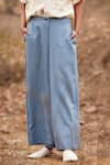 Buy_Kharakapas_Blue Linen Solid Aasmaan Pant  _Online_at_Aza_Fashions