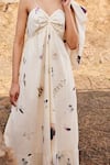 Buy_Kharakapas_Off White Cotton Mul Printed Scattered Rain Forest With Shrug  _Online_at_Aza_Fashions