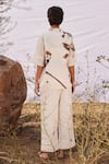 Shop_Kharakapas_Off White Cotton Mul Print Chidiya Notch Lapel Shirt  _at_Aza_Fashions