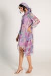 Buy_AROOP SHOP INDIA_Purple Recycled Chiffon Printed Fay Floral Band Collar Mira Shirt Dress _Online_at_Aza_Fashions