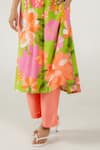 AROOP SHOP INDIA_Multi Color Cotton Silk Printed Floral V Nysa Kurta And Pant Set _Online_at_Aza_Fashions