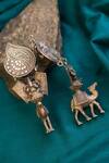 Shop_Mero Jewellery_Silver Plated Regal Camel Dangler Earrings _at_Aza_Fashions